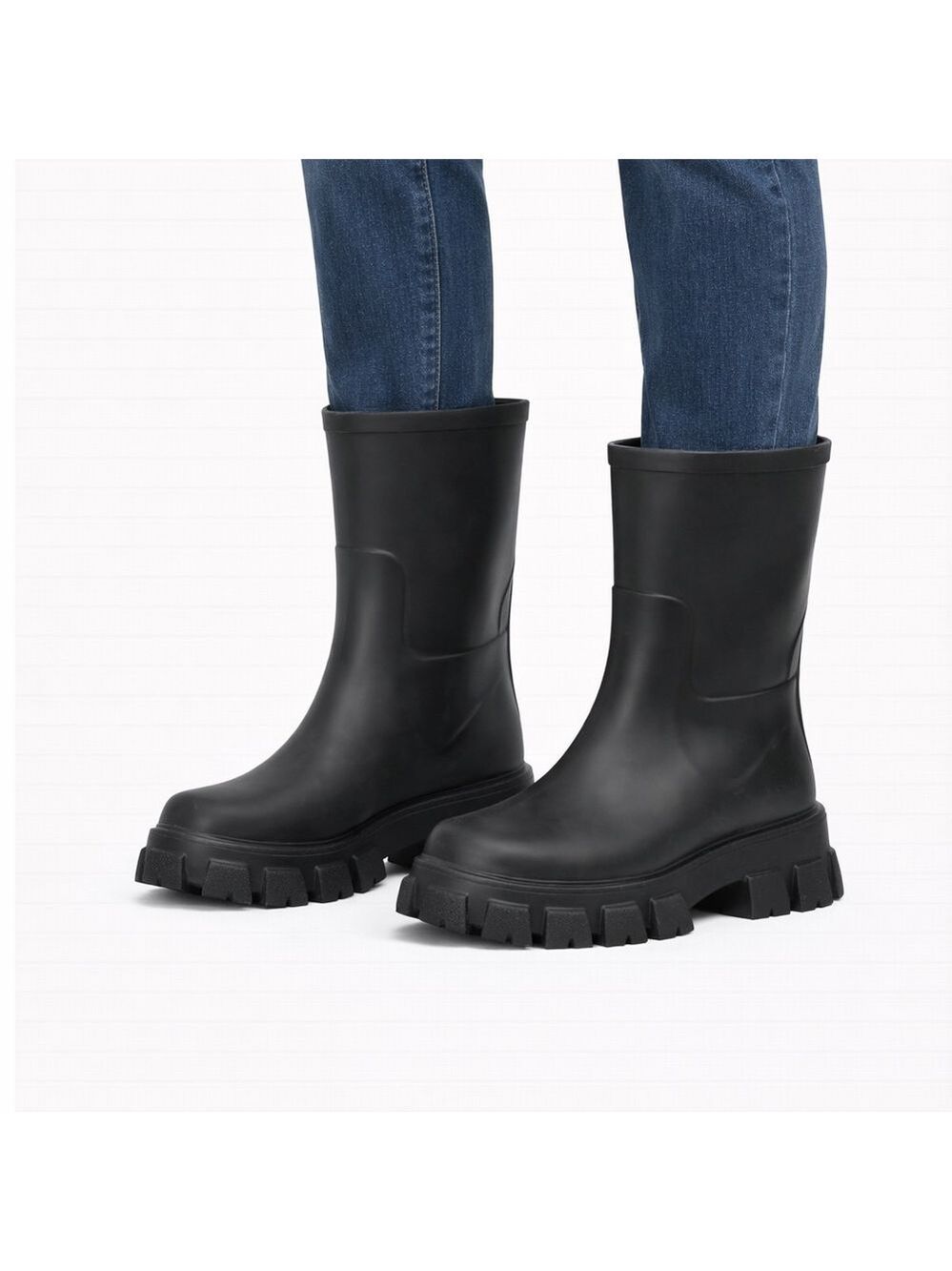 ILSE JACOBSEN Black Winter Rain Boots with Chunky Sole NWT size 7 - Picture 2 of 11